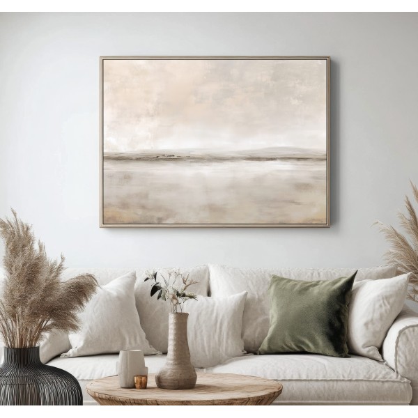Cuadro Abstracto Minimalista Tonos Beige Calm Fields