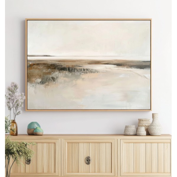 Cuadro Abstracto Tonos Beige Serene Balance