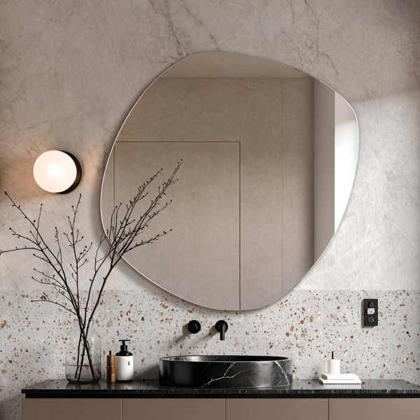 Espejo Asimétrico Minimalista Para Baño Moderno