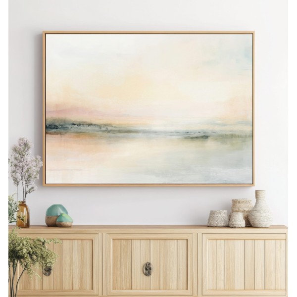 Cuadro Abstracto Calma En Tonos Suaves Y Pastel Quiet Land
