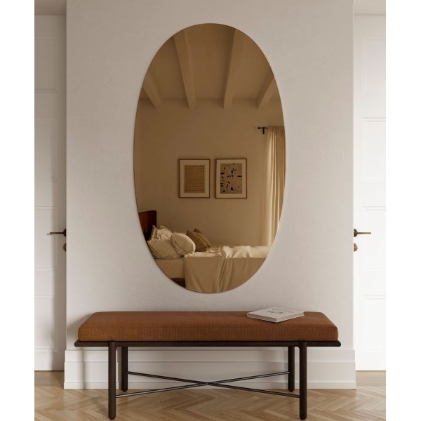 Espejo Ovalado Grande Color Bronce Elegante y Atemporal