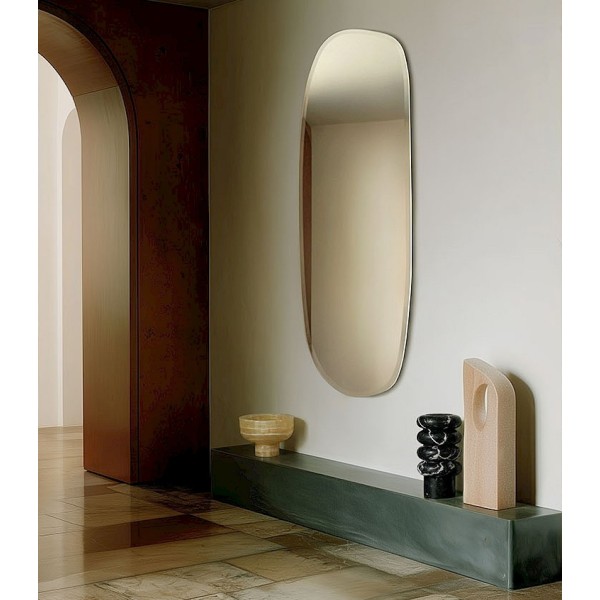 Espejo Asimétrico Biselado De Diseño Orgánico y Elegante