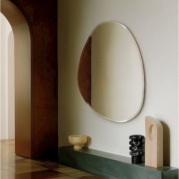 Espejo Asimétrico Biselado Grande Estilo Contemporáneo