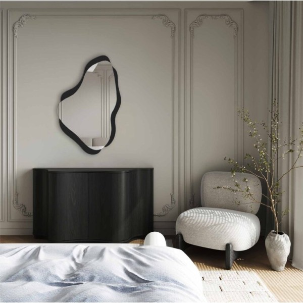 Espejo Asimétrico Moderno Con Marco Negro