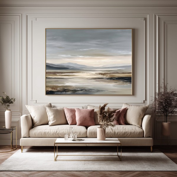 Cuadro Moderno Para Salón en Tonos Neutros y Tierra