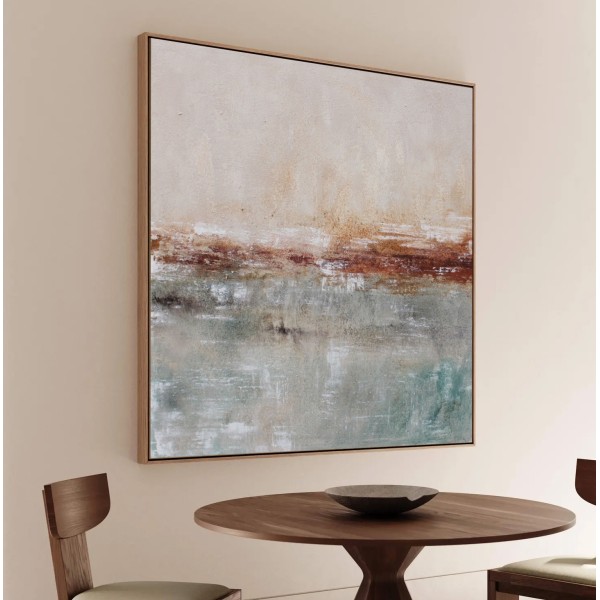 Cuadro Abstracto Grande en Tonos Tierra Otoño 5