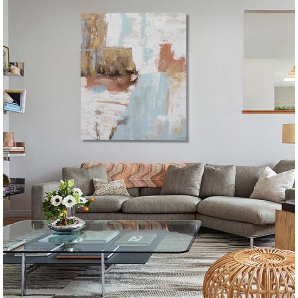 Cuadro Abstracto Moderno en Tonos Tierra Egipto