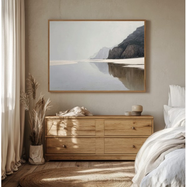 Cuadro Para Dormitorio Paisaje Costero Minimalista