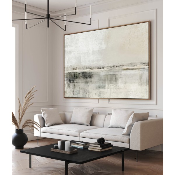 Cuadro Moderno Grande Estilo Minimalista Beige y Negro