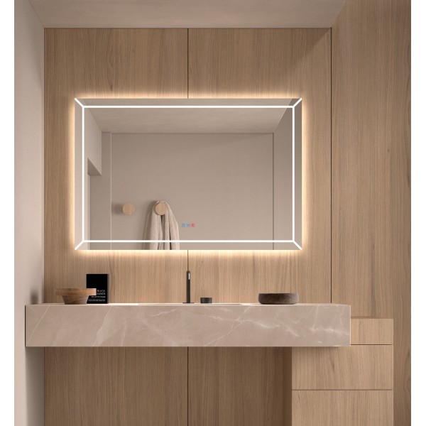Espejo LED Retroiluminado Diseño Geométrico Para Baño
