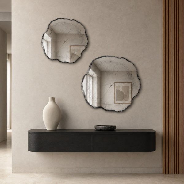 Set De 2 Espejos Asimétricos De Diseño Arbo Dark