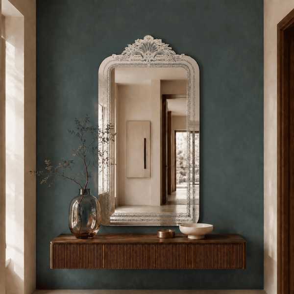Espejo Grande De Diseño Arqueado Para Recibidor Elegante