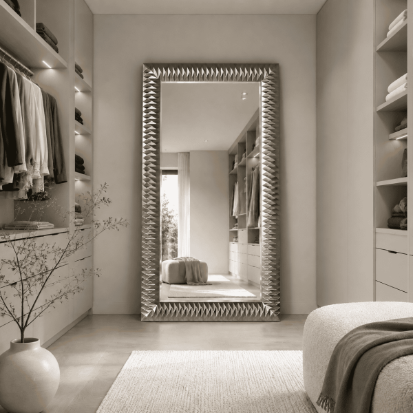 Espejo Vestidor Grande Moderno Plateado Nick L Silver