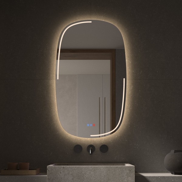Espejo LED Con Luz Frontal Y Retroiluminado Para Baño Moderno