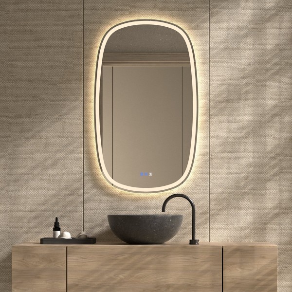 Espejo Ovalado Con Luz Led Integrada Para Baño