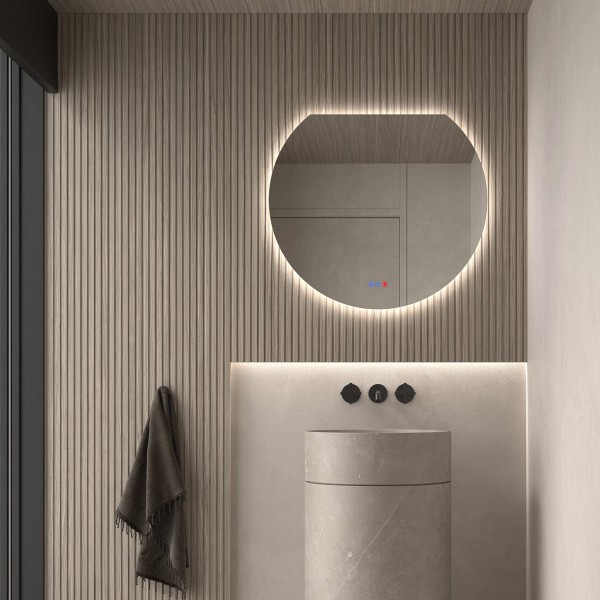Espejo Redondo LED Retroiluminado Para Baño De Diseño