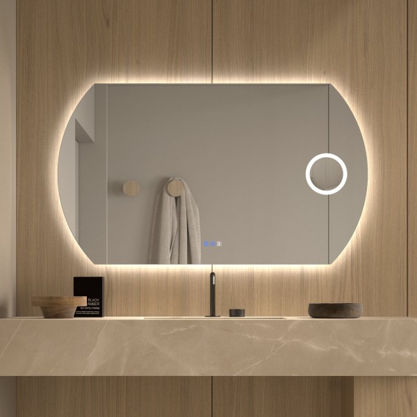 Espejo Ovalado Horizontal Con Retroiluminación LED Para Baño