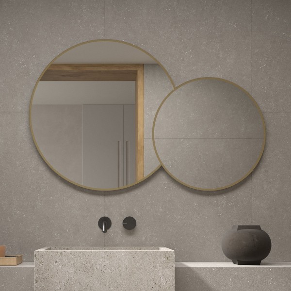 Espejo Forma Original y Contorno Dorado Para Baño