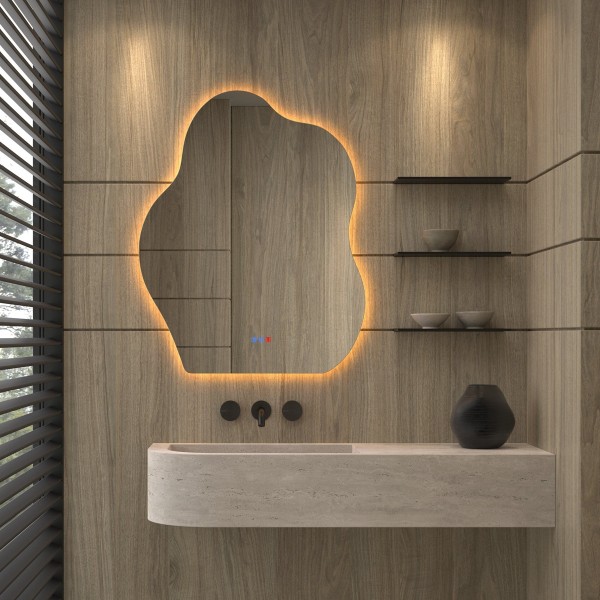 Espejo Nube Retroiluminado Orgánico Para Baño Moderno
