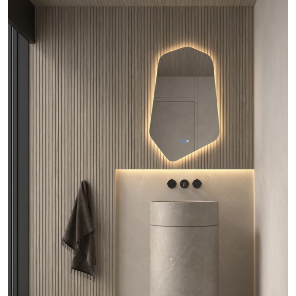 Espejo Irregular Con Luz LED Para Baño