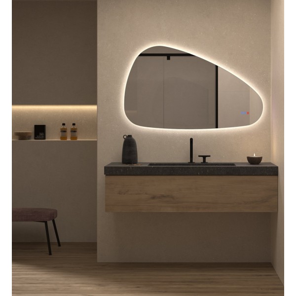 Espejo Retroiluminado Asimétrico Para Baño Moderno
