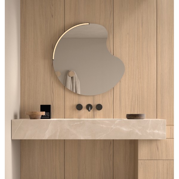 Espejo De Diseño Orgánico Con Aplique LED Para Baño