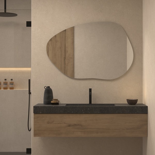 Espejo De Diseño Asimmétrico Para Baño Moderno