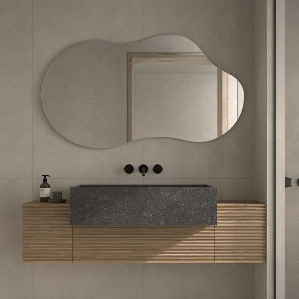 Espejo Asimétrico Horizontal Para Baño Moderno Split