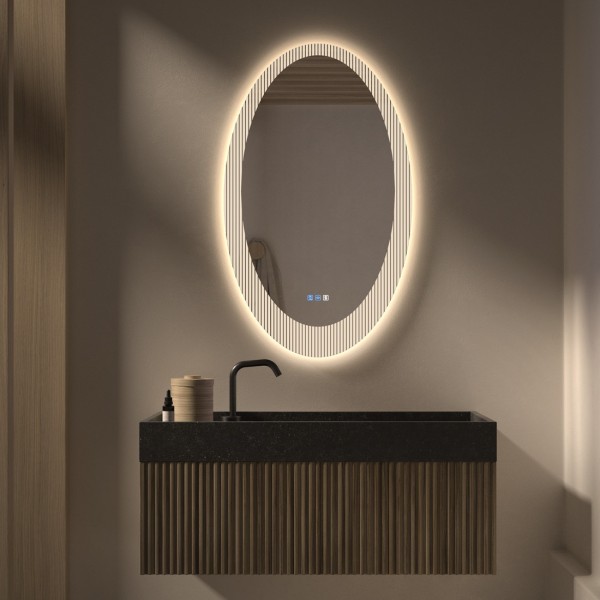 Espejo Ovalado Original Con Luz LED Para Baño Moderno