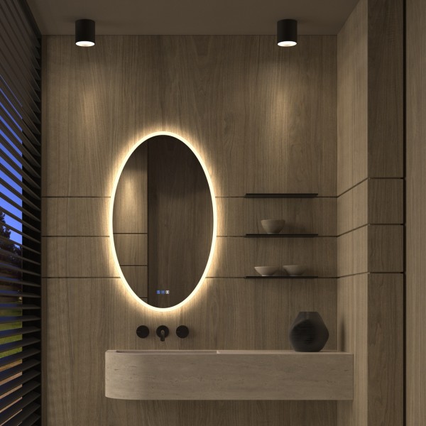 Espejo Ovalado LED Para Baño Moderno Minimalista