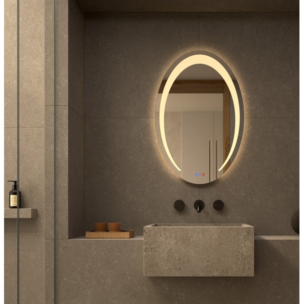 Espejo Ovalado Con Luz LED Para Baño Original