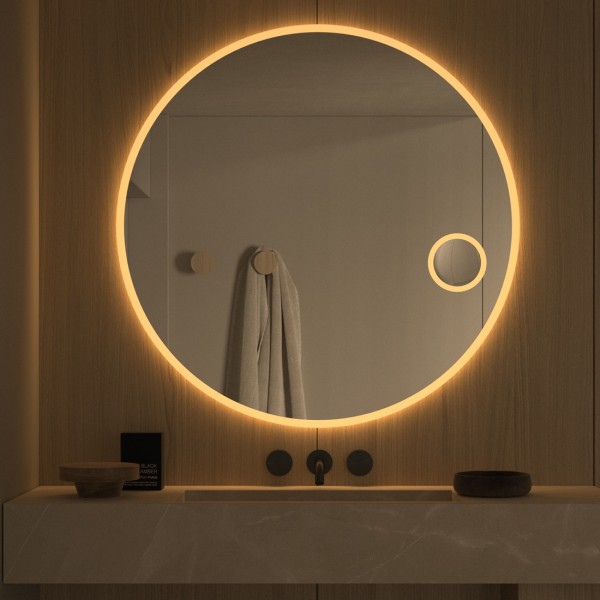 Espejo Redondo LED Con Lupa Iluminada Para Baño
