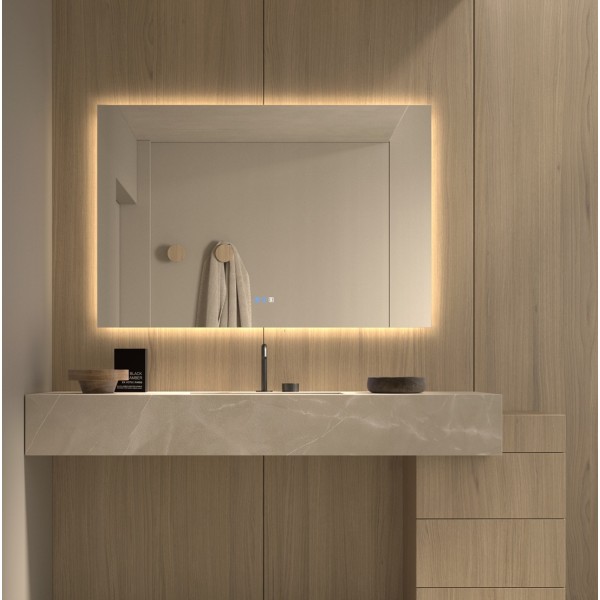 Espejo De Baño Rectangular Retroiluminado LED