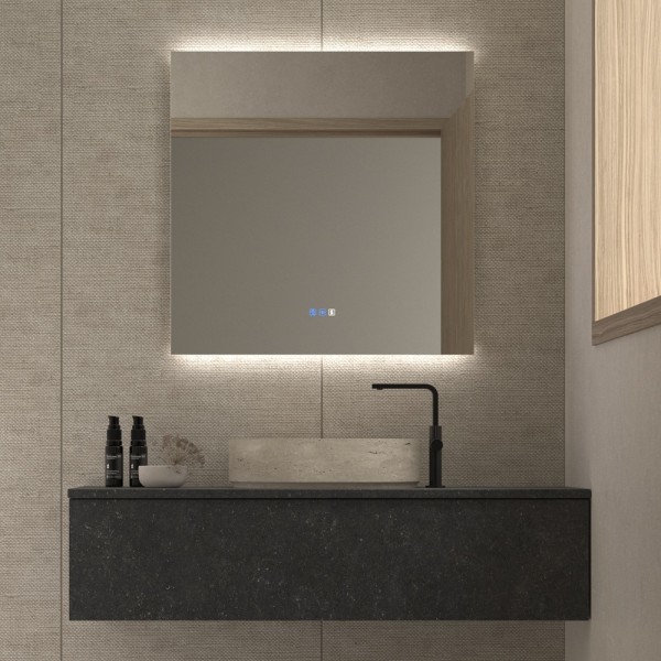 Espejo Rectangular LED Retroiluminado Arriba y Abajo Para Baño