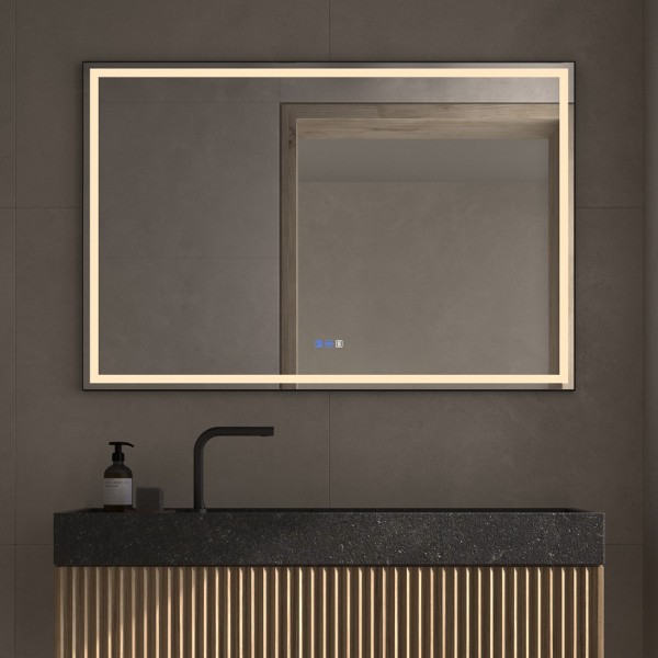 Espejo Rectangular Con Luz Frontal LED Diseño Minimalista