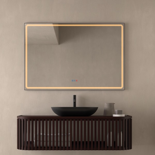 Espejo Rectangular LED Luz Frontal Diseño Minimalista