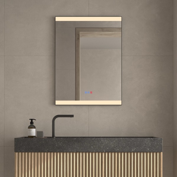 Espejo LED Frontal Superior e Inferior Minimalista Para Baño