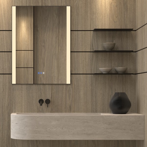 Espejo LED Frontal Vertical Minimalista Para Baño Moderno