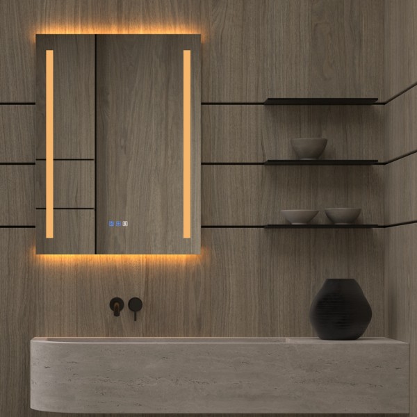 Espejo Rectangular LED Con Luz Frontal y Retroiluminación