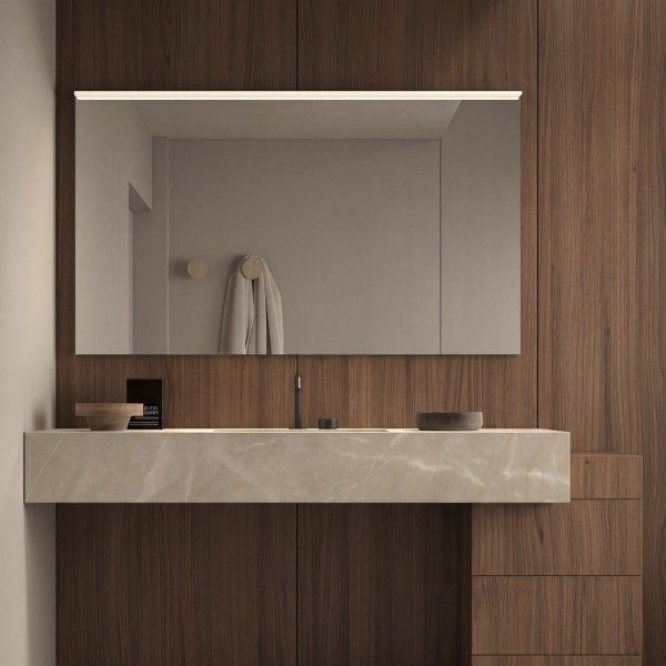 Espejo Goa con Aplique LED Superior para Baño Moderno