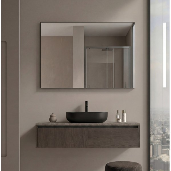 Espejo Rectangular Baño Marco Negro