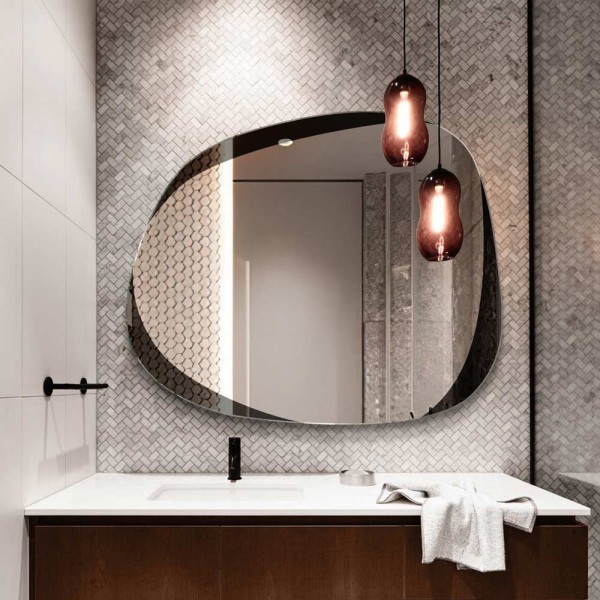 Espejo Asimétrico De Baño Moderno