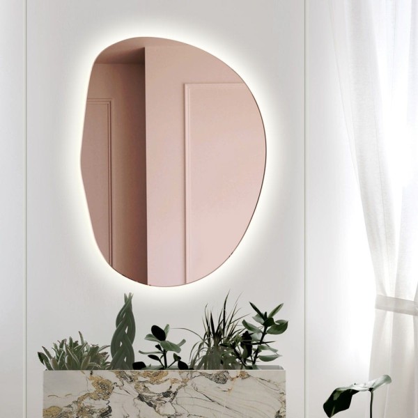 Espejo Oro Rosa Retroiluminado Para Aparador Plama 2 LED