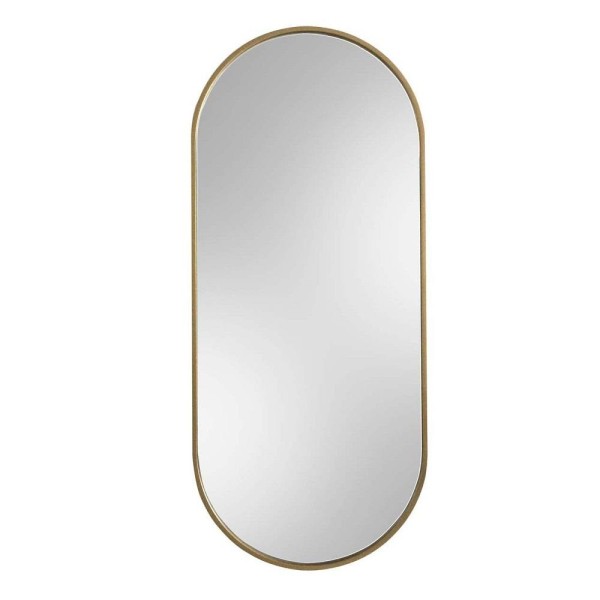 Specchio Ovale Minimalista Cornice Dorata