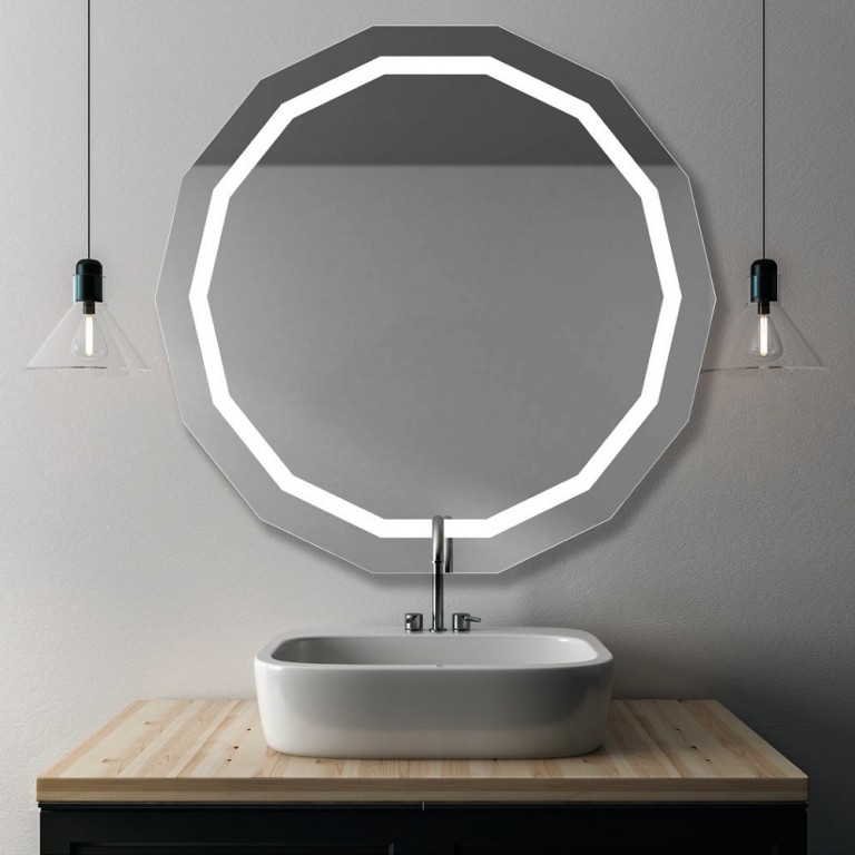 Espejo De Baño Modeno Con Luz Plutón