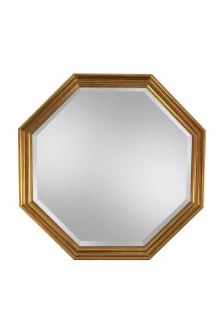 Espejo Decorativo Octagonal Marco Dorado
