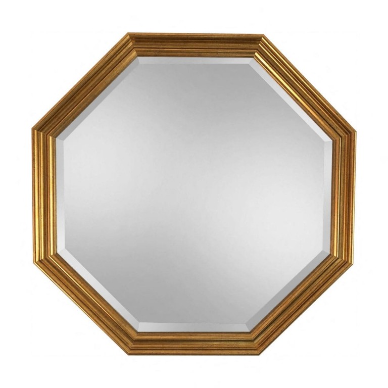 Espejo Decorativo Octagonal Marco Dorado